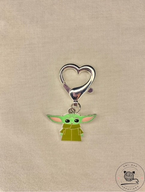 Green alien stitch marker