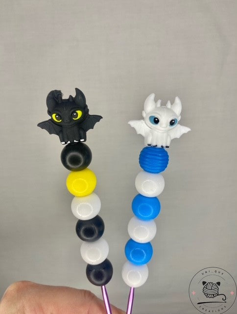 Dragon custom beaded crochet hook