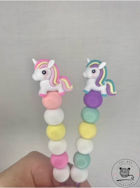 Unicorn custom beaded crochet hook