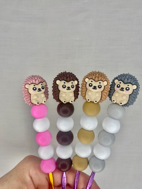 Hedgehog custom beaded crochet hook
