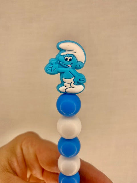 Smurf custom beaded crochet hook