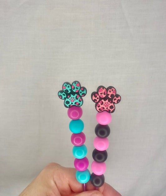 Paw print custom beaded hook
