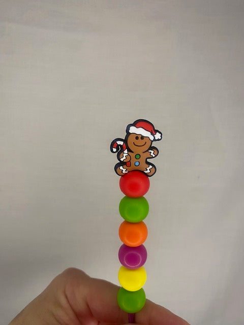 Gingerbread Man custom beaded crochet hook