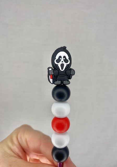 Ghostface custom beaded crochet hook