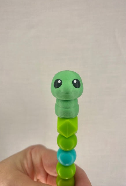 Worm custom beaded crochet hook ,