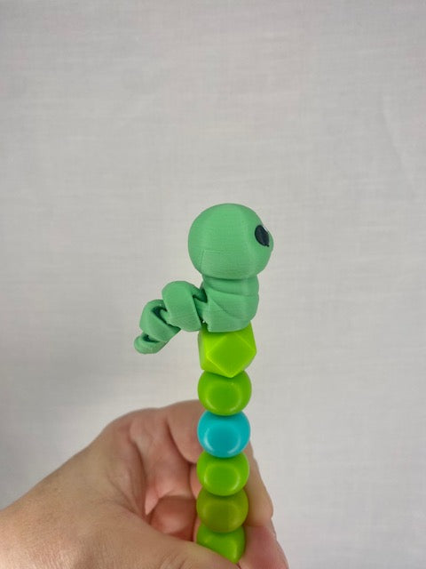 Worm custom beaded crochet hook ,