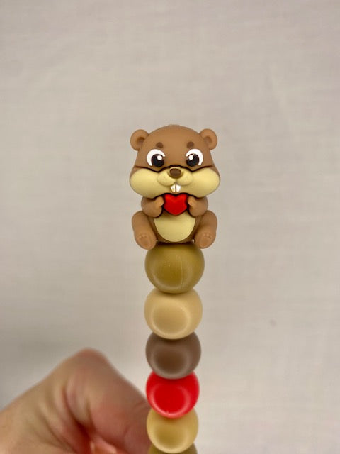 Beaver custom beaded crochet hook