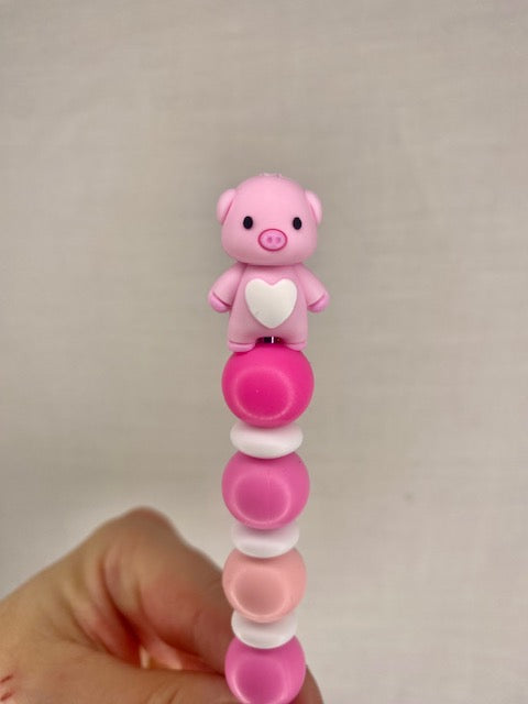 Pig custom beaded crochet hook