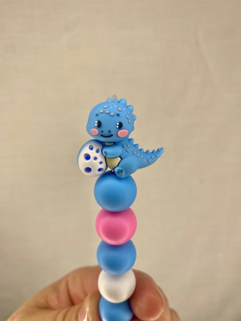 Dino custom beaded crochet hook