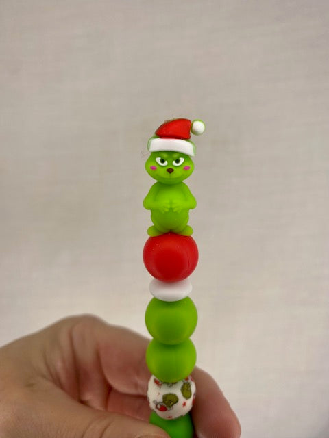 Grinch custom beaded crochet hook