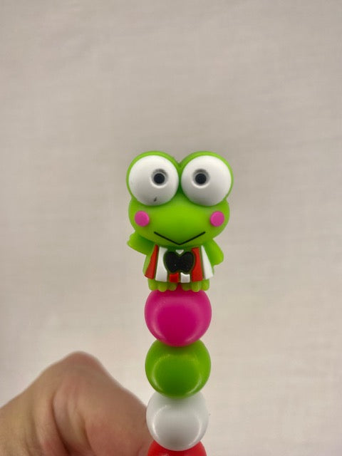 Keroppi custom beaded crochet hook