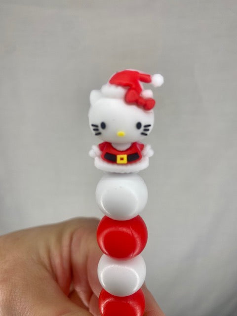 Hello kitty christmas custom beaded crochet hook