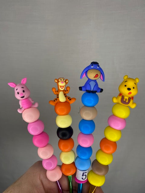 A set of  4  Winnie the pooh custom beaded hook set