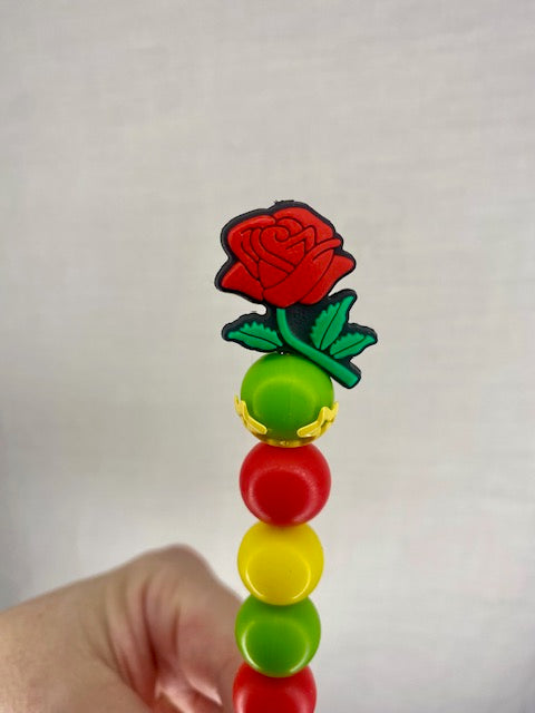 Rose custom beaded crochet hook