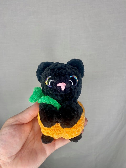 Cat in a pumpkin finished plushie