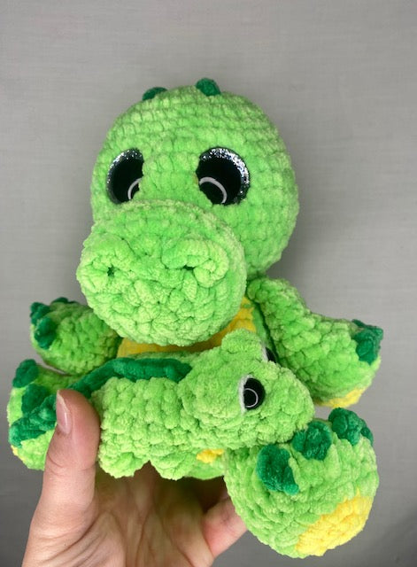 Rebecca the crocodile with baby finished plushie