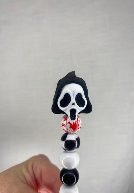 Ghost face custom beaded crochet hook