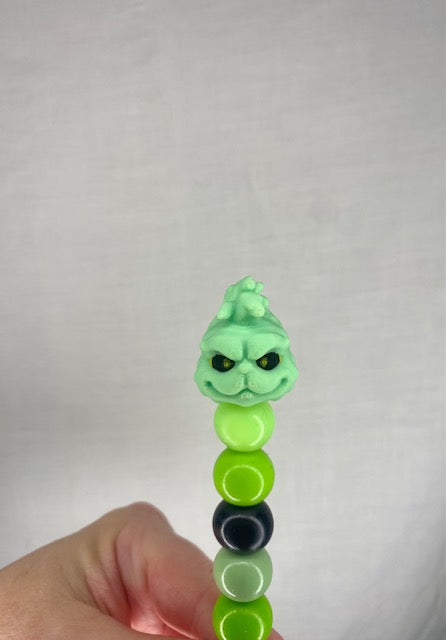 Grinch custom beaded crochet hook