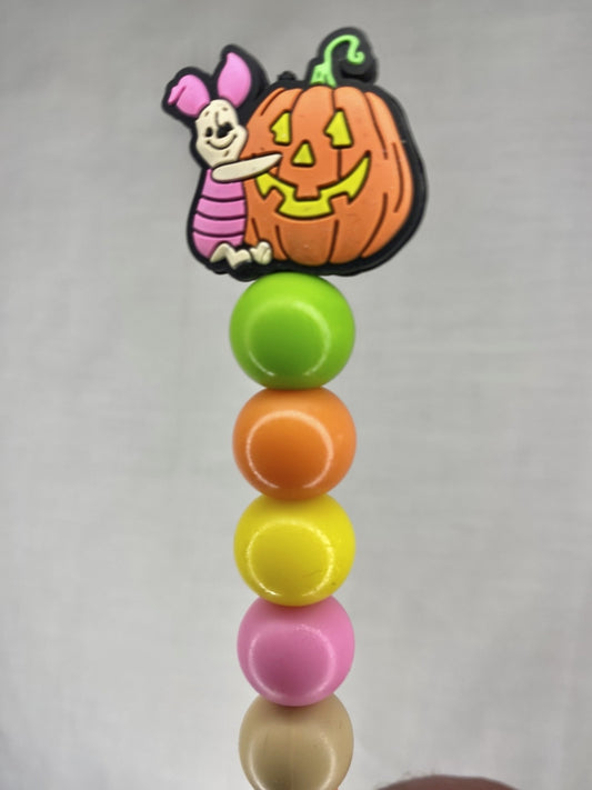Piglet pumpkin custom beaded crochet hook