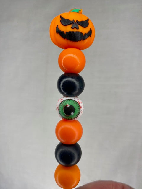 Pumpkin custom beaded crochet hook