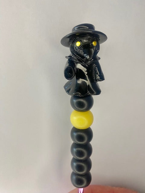 Plague doctor custom beaded crochet hook
