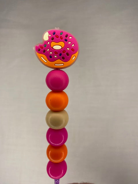 Glow in the dark doughnut custom beaded crochet hook