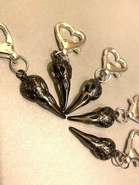 Bird skull stitch marker